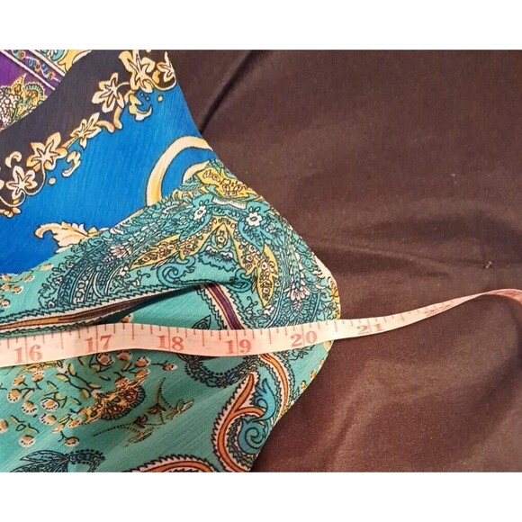 NorthStyle Maxi Dress 16 Paisley Sleeveless Blue White Purple V-Neck Polyester - Picture 13 of 16